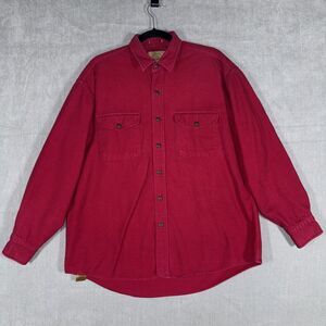VTG St Johns Bay Heavyweight Chamois Flannel Shirt Men's Large Red Outdoor Cabin